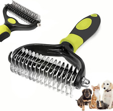 Dog Cat Grooming Brush, 2 Sided Pet Grooming Tool Undercoat Rake for Deshedding, picture