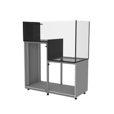 112 Gallon Peninsula Drop Off Aquarium w/ White Stand - Fiji Cube picture