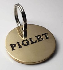 Pet Tags,Deeper Engraved,Brass Charm,Personalized Engraved Dog Cat Name ID Tag picture