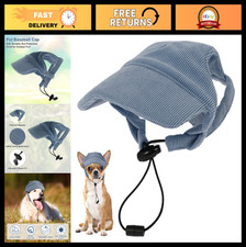 Adjustable Dog Sun Hat with Ear Holes, Summer Beach Visor for Medium Dogs, Blue picture