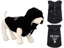Prada Pets Dog Logo Hoodie Pullover Coat Jacket Hooded Sweater Dogs S picture