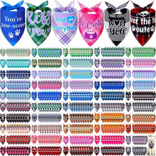 500 Pcs Plaid Dog Bandanas Bulk for Groomers Pet Scarf Puppy Bibs with Cute Sayi picture