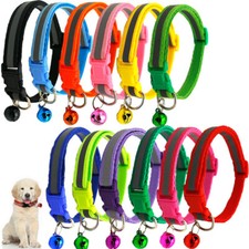 Pet Cat Dog Reflective Collar Flashing Night Bell Light Up Nylon Safety Collars picture