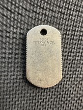 Tiffany And Company 2003 Coin Edge Sterling Silver 925 Dog Tag Necklace Pendant picture