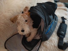 Mercedes-Benz Dog Carrier Bag Gray Black Pet Travel Tote Stuttgart Museum Japan  picture