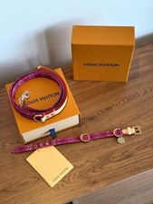Louis Vuitton Pink Monogram Leather Adjustable Pet Collar S Bow With Leash Set picture