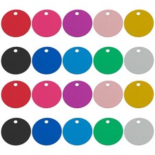 Pet ID Tag Colorful Blank Round Double Sided Name Phone Number Aluminum Charms picture